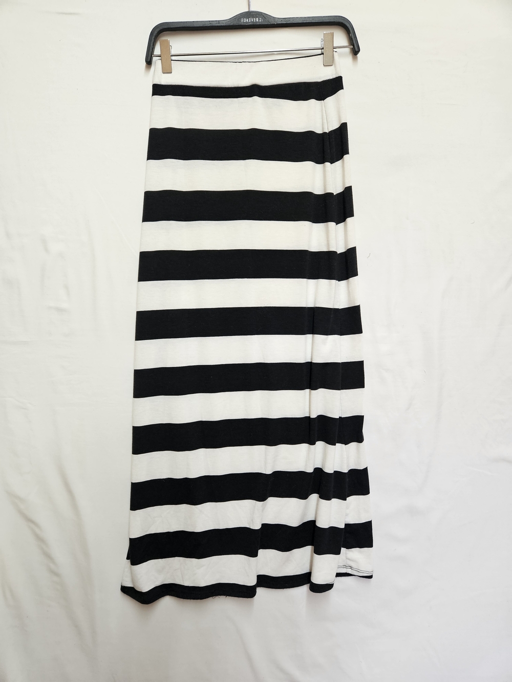 Black & White Striped Maxi Skirt - Classic Breton Style